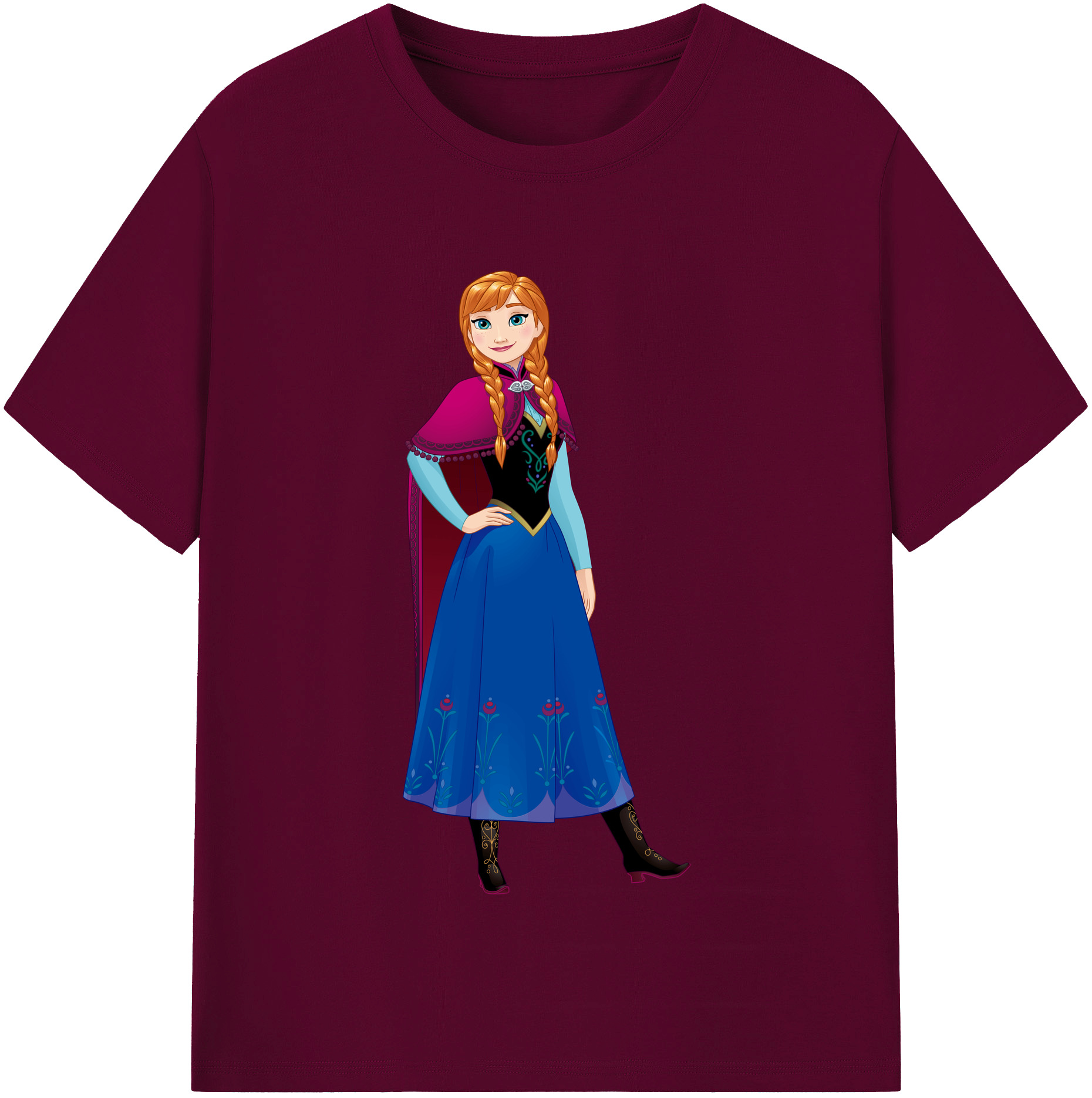 （画像用） アナと雪の女王 アンナ エルサ Frozen Anna Elsa レディースカジュアルプリントTシャツ（綿100％）